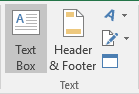 Text Box button in Create Graphic group in Excel 2016