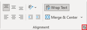 Alignment in Excel 365