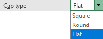 Cap type for Solid line formatting in Excel 365