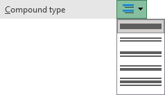 Compound type for Solid line formatting in Excel 365