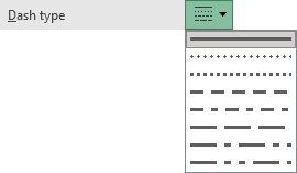 Dash type for Solid line formatting in Excel 365