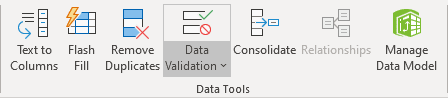 Data Validation button in Excel for Microsoft 365 Data Validation button in Excel 365