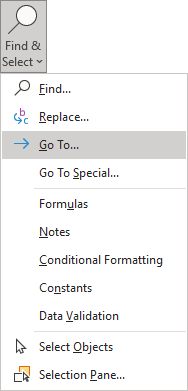 Go To in Excel for Microsoft 365 Go To in Excel 365