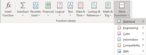 Statistical Formulas in Excel 365