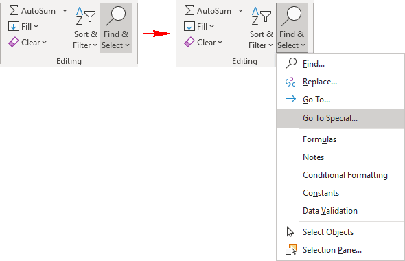 Go To Special in Excel for Microsoft 365 Go To Special in Excel 365