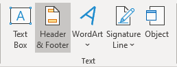 Header and Footer in Excel 365