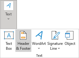 Header and Footer in Excel 365