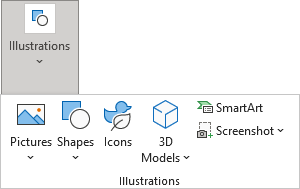Illustrations group in Excel 365