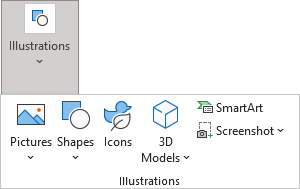 Illustrations group in Excel for Microsoft 365 Illustrations group in Excel 365