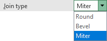 Join type for Solid line formatting in Excel 365