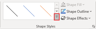 More Shape Style gallery in Excel 365