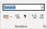 Number Format dropdown list in Excel 365