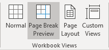Page Break Preview button in Excel 365