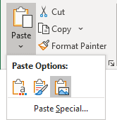 Paste Special as Picture in Excel 365
