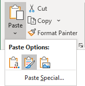 Paste with keeping source formatting in Excel 365