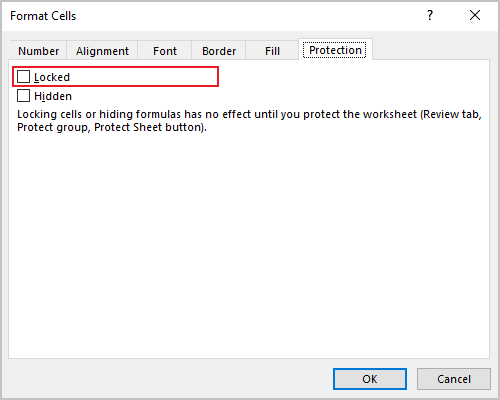 Protection, UnLocked cells in Excel 365