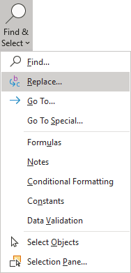 Repalce in Excel 365