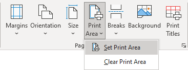 Set Print Area in Excel 365