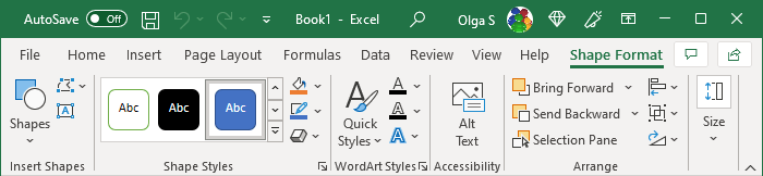 Shape Format tab in Excel for Microsoft 365 Shape Format tab in Excel 365