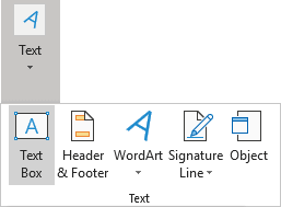 Text Box button in Create Graphic group in Excel 365