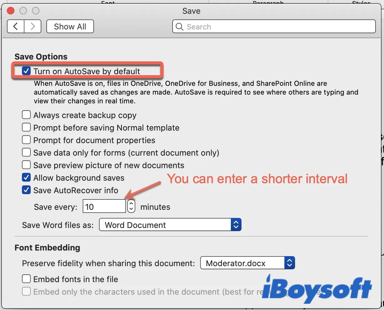 iBoySoft save options