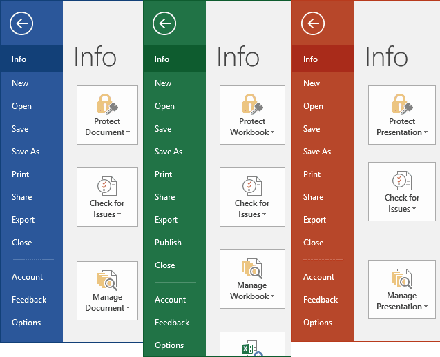 where is the document inspector in excel 2016