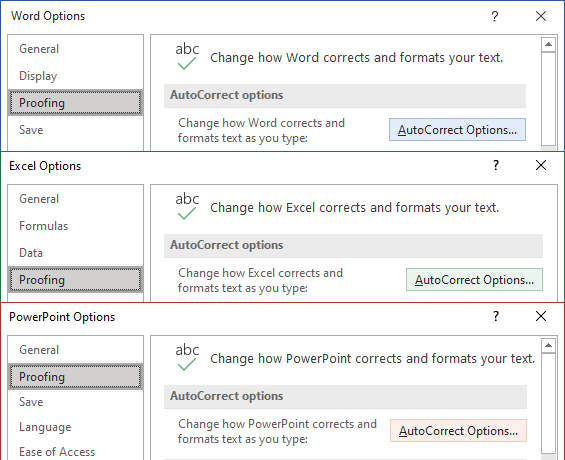 Proofing in Office 365