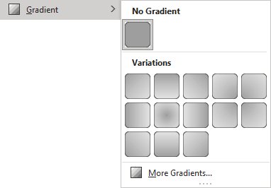 Gradient in the Format tab Office 365