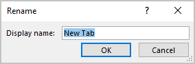 Rename the tab in Excel 365