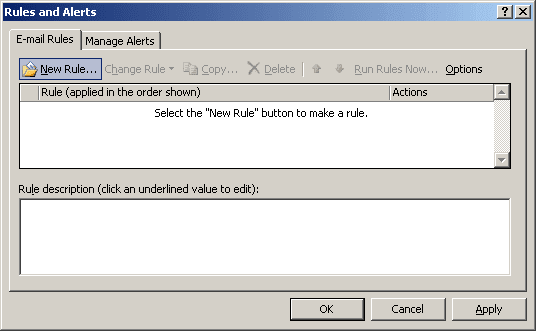 Rules and Alerts in Outlook 2003
