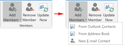 Add Members in Outlook 2016