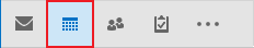 Calendar icon in the Navigation Bar Outlook 2016
