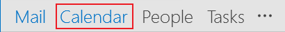 Calendar view icon in the Navigation Bar Outlook 2016 Calendar folder icon in the Navigation Bar Outlook 2016