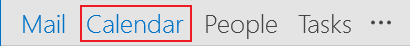 Calendar folder icon in the Navigation Bar Outlook 2016
