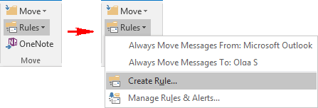 Create Rules in Outlook 2016