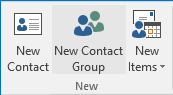 New Contact Group in Outlook 2016