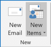 New Items dropdowm list in Outlook 2016 New Items drop-dowm list in Outlook 2016