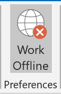 Work Offline button in Outlook 2016