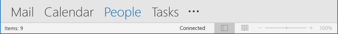 People view in Navigation Bar Outlook 2016 People folder in Navigation Bar Outlook 2016