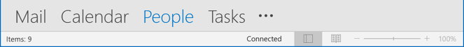 People folder in Navigation Bar Outlook 2016