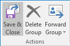 Save and Close the contact group in Outlook 2016