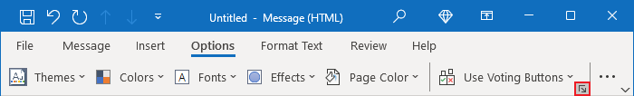 Message Options in Simplified ribbon Outlook 365