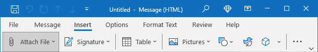 Attach File button in Simplified ribbon Outlook 365