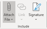 Attach File button 2 in Classic ribbon Outlook 365