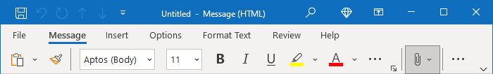 Attach File button 2 in Simplified ribbon Outlook 365