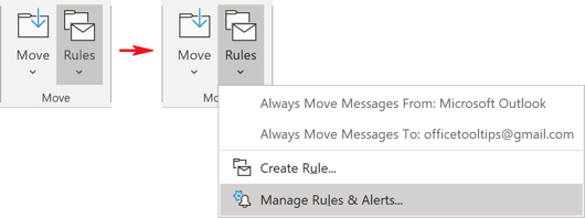 Rules in Outlook 365
