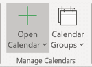 Open Calendar in Outlook 365