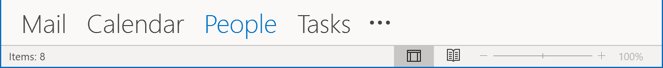 People view in Navigation Bar Microsoft 365 People folder in Navigation Bar Outlook 365