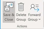 Save and Close contact group in Outlook 365