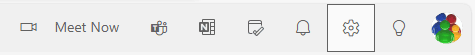 Settings button in Outlook for Web